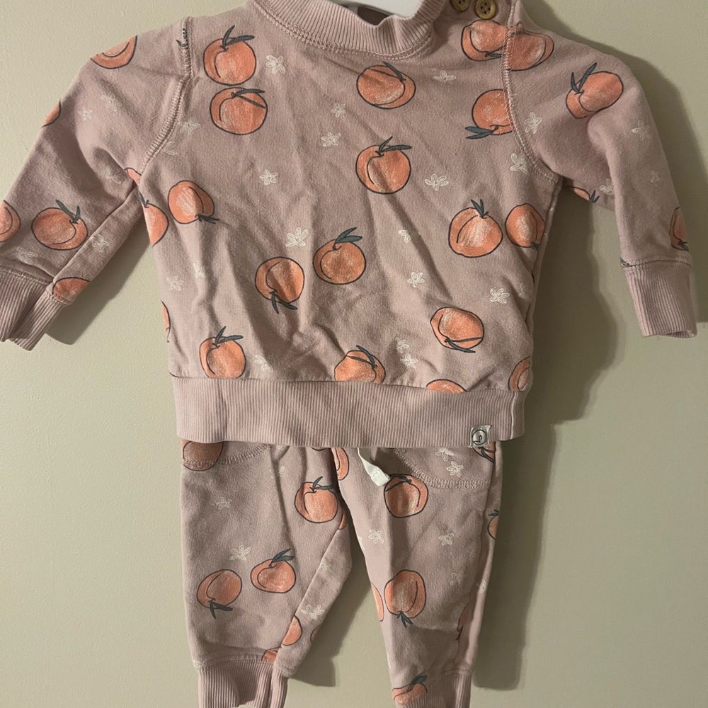 Peach Print Kids Matching Set